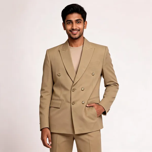 Tan_Cotton_Double_Breasted_Peak_Lapel_Blazer_For_Men