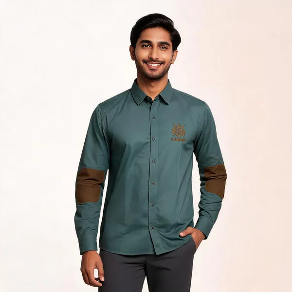 Green_Cotton_Embroidered_Rajputana_Shirt_For_Men