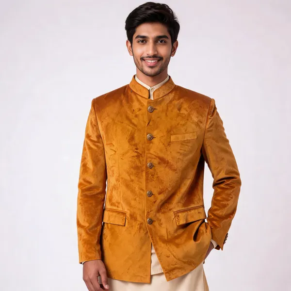 Mustard_Velvet_Bandhgala_Jodhpuri_Coat_For_Men