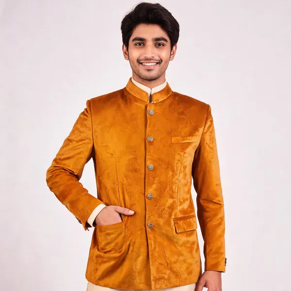 Mustard_Velvet_Bandhgala_Jodhpuri_Coat_For_Men