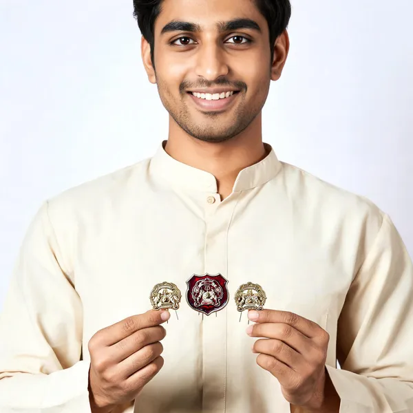 Gold_Metal_Devotional_Shield_Emblem_Set_For_Men