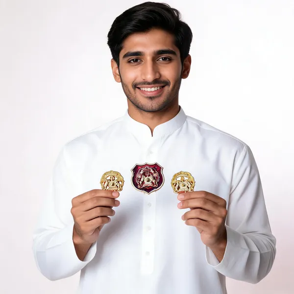 Gold_Metal_Devotional_Shield_Emblem_Set_For_Men