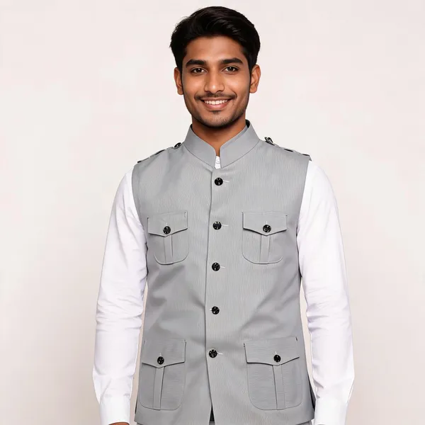 Grey_Matty_Sleeveless_Hunting_Waistcoat_For_Men