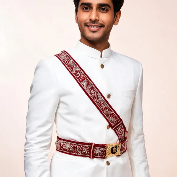 Zardozi_Work_White_Embroidered_Cross_Belt_For_Men