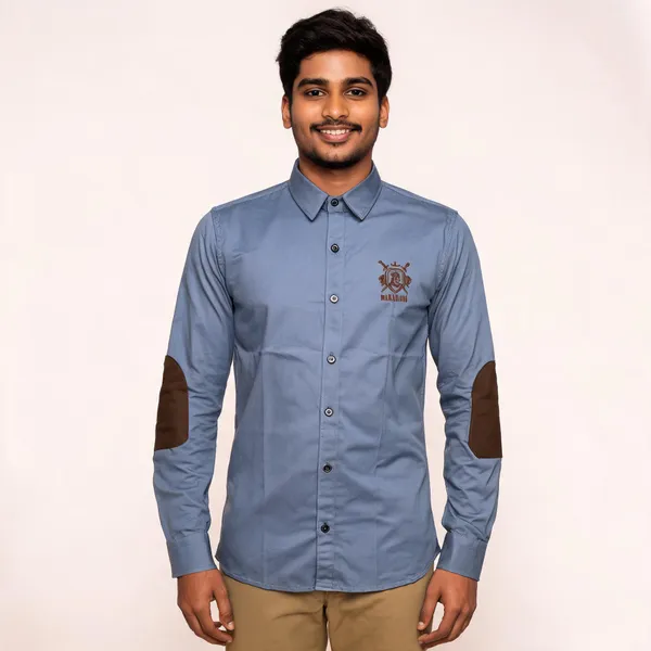 Blue_Cotton_Regular_Fit_Rajputana_Logo_Embroidered_Shirt_For_Men