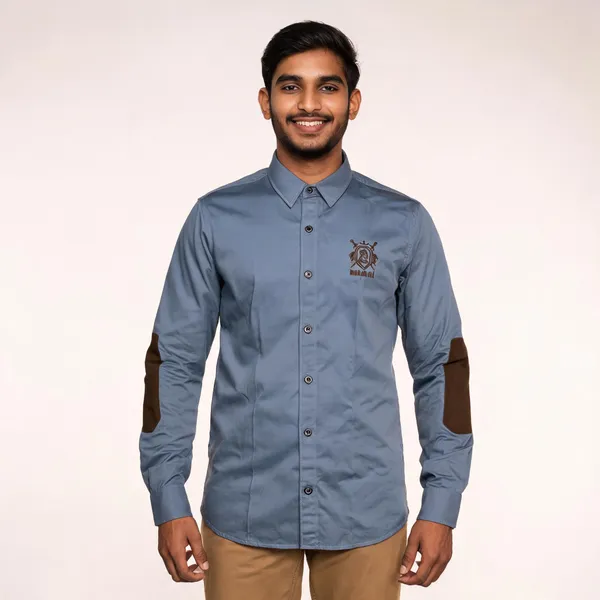 Blue_Cotton_Regular_Fit_Rajputana_Logo_Embroidered_Shirt_For_Men