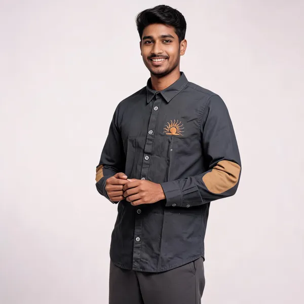 Black_Cotton_Regular_Fit_Rajputana_Script_Embroidered_Shirt_For_Men