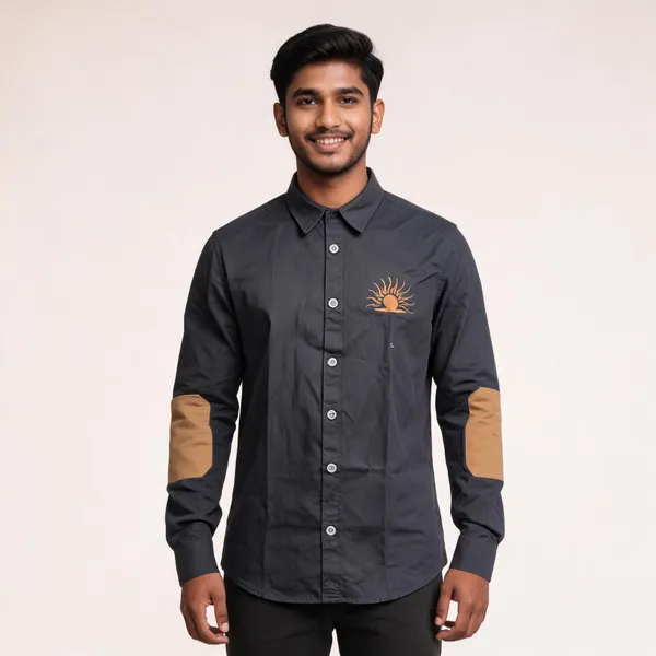 Black_Cotton_Regular_Fit_Rajputana_Script_Embroidered_Shirt_For_Men