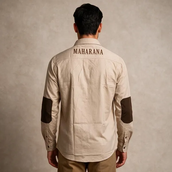 Beige_Cotton_Regular_Fit_Maharana_Emblem_Embroidered_Shirt_For_Men