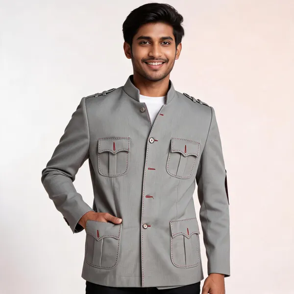 Grey_Matty_Mandarin_Collar_Epaulette_Jacket_For_Men