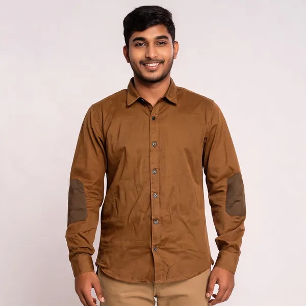 Brown_Cotton_Sun_Embroidered_Rajputana_Shirt_For_Men