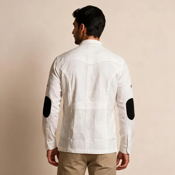 White_Cotton_Linen_Multi-Pocket_Utility_Hunting_Shirt_For_Men