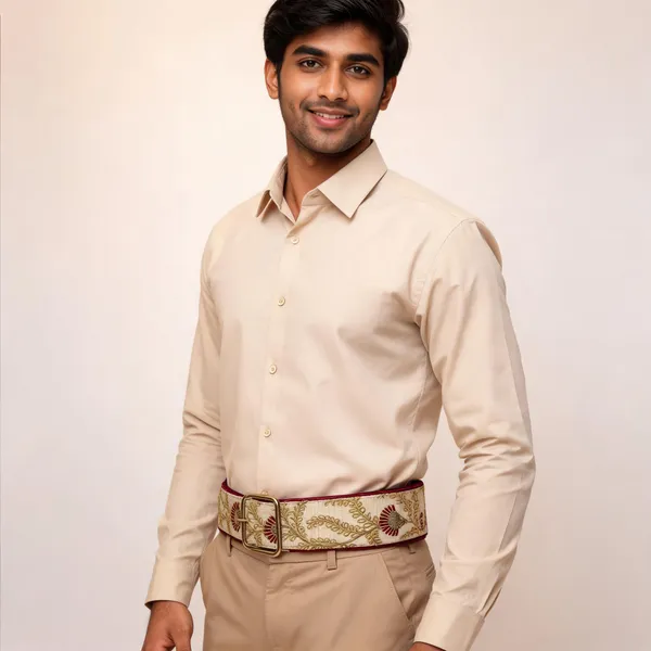 Parcha_Fabric_Beige_Zardozi_Embroidered_Groom_Kamar_Belt