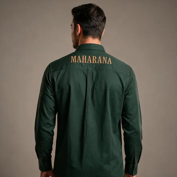 Green_Cotton_Embroidered_Tiger_Motif_Shirt_For_Men
