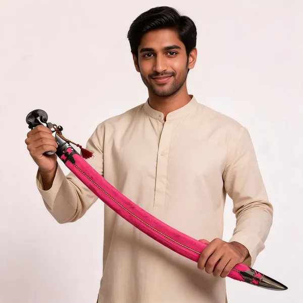 Pink_Metal_Decorative_Talvar_Sword_For_Men