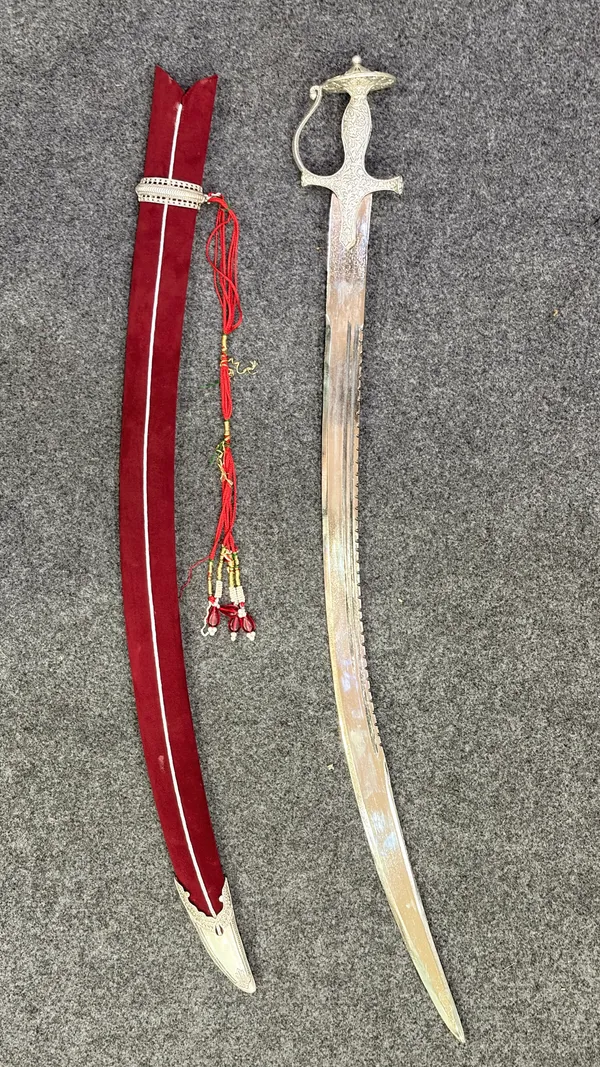 Royal_Silver-Finish_Curved_Decorative_Sword_with_Red_Velvet_Scabbard