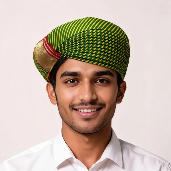 Green_Cotton_Striped_Traditional_Turban_For_Men
