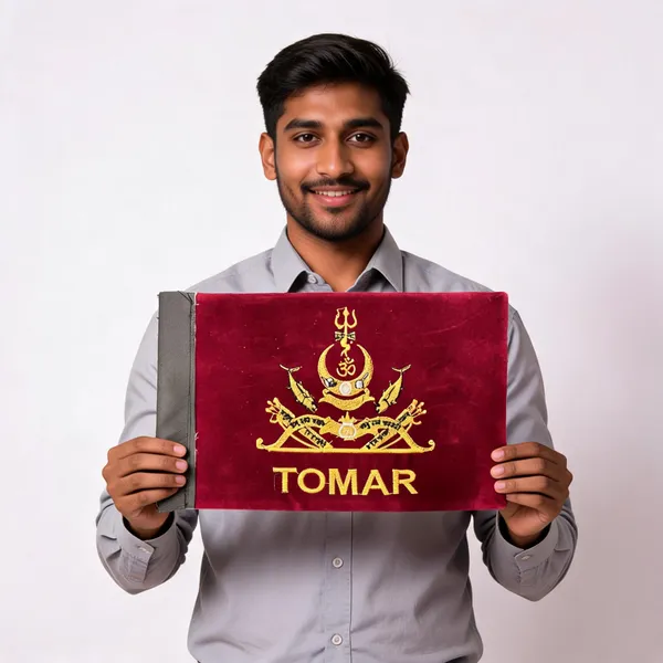 Velvet_Red_Tomar_Rajput_Embroidered_Car_Flag