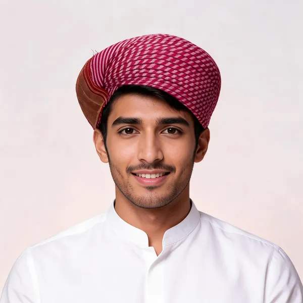 Pink_Cotton_Woven_Traditional_Turban_For_Men