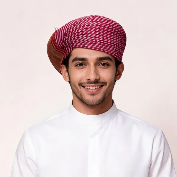 Pink_Cotton_Woven_Traditional_Turban_For_Men