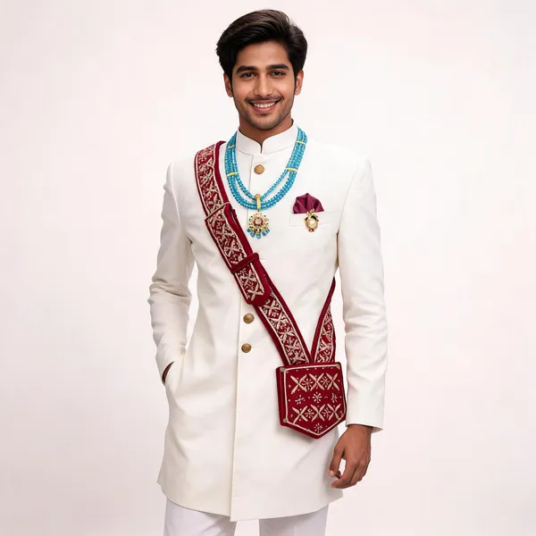 Zardozi_Embroidered_White_Aki_Belt_For_Men