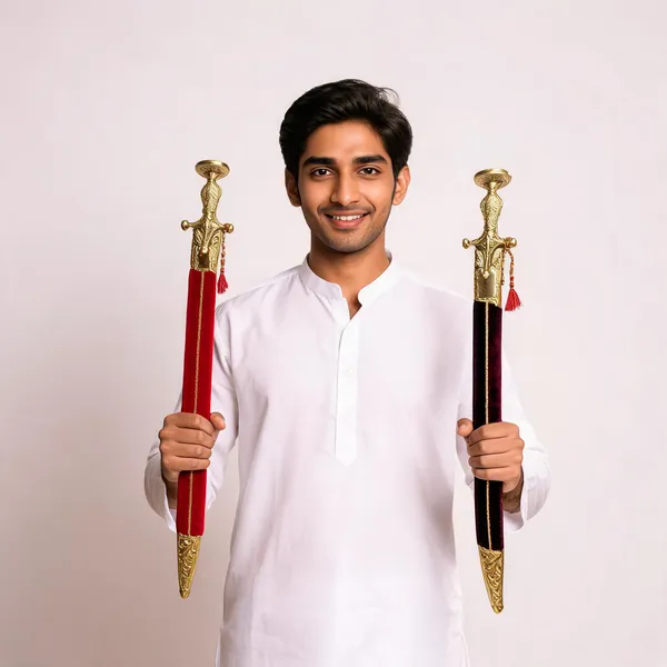 Red_And_Black_Metal_Decorative_Sword_Pair