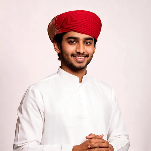 Red_Cotton_Pleated_Traditional_Turban_For_Men