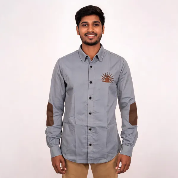Grey_Cotton_Sun_Embroidered_Rajputana_Shirt_For_Men