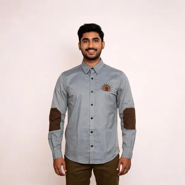 Grey_Cotton_Sun_Embroidered_Rajputana_Shirt_For_Men