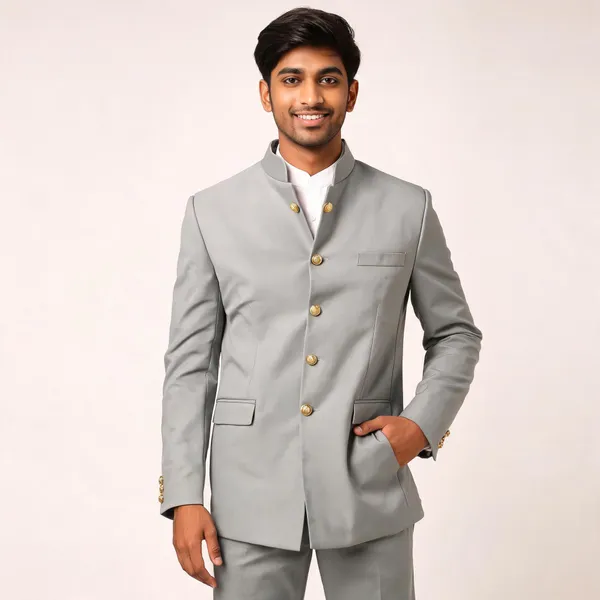 Grey_Cotton_Jodhpuri_Bandhgala_Coat_Pant_Set_For_Men