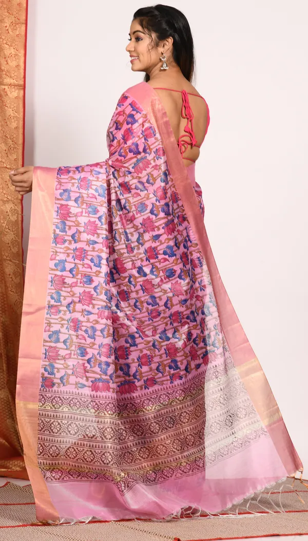 Floral_Printed_Zari_Tissue_Block_Saree