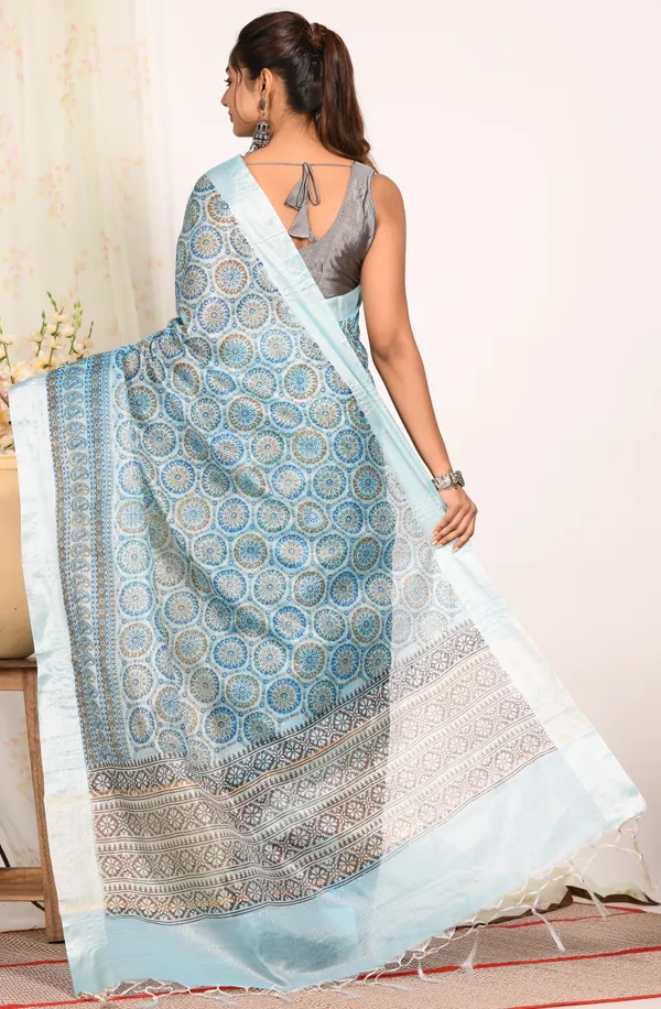 Floral_Printed_Woven_Design_Tissue_Block_Saree