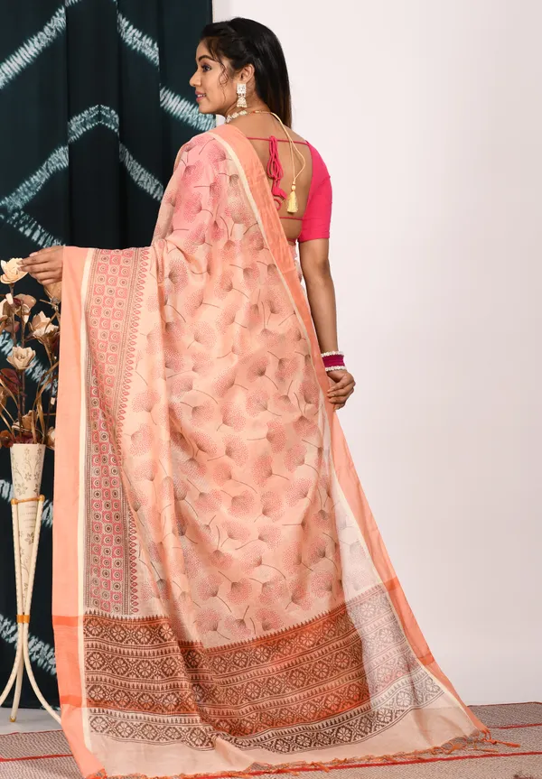 Floral_Tissue_Block_Print_Saree