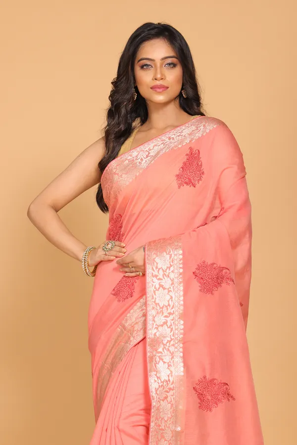 Cotton_Chenderi_Embroidery_Sareee
