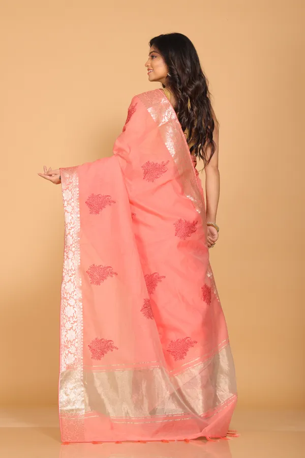 Cotton_Chenderi_Embroidery_Sareee