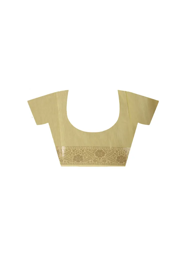 YELLOW_MAL_CHANDERI_with_APPLIQUE_WORK_Saree_with_Blouse_Piece