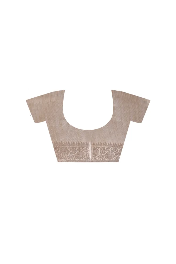 BEIGE_TISSUE_with_COMPUTER_EMBROIDERY_Saree_with_Blouse_Piece