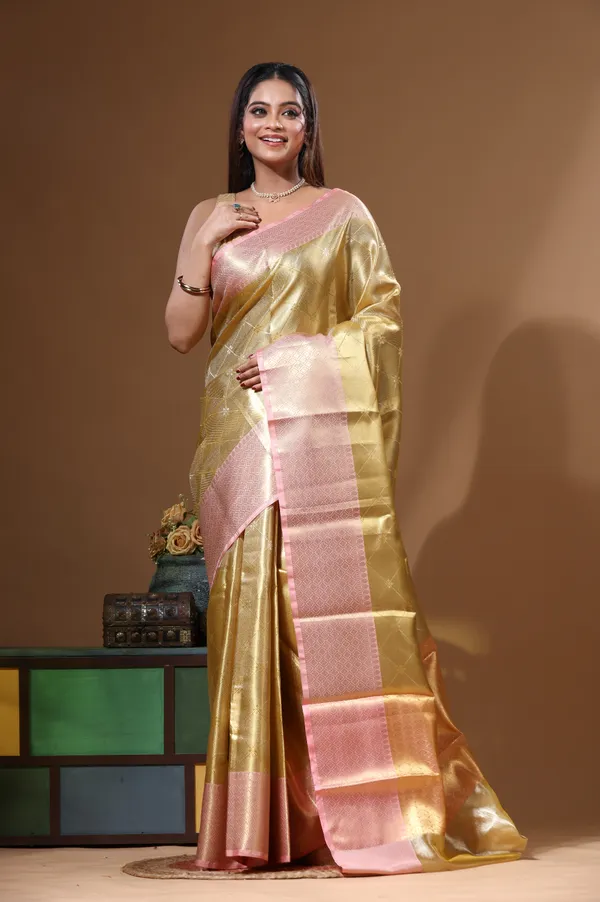 YELLOW_KAANJIVARAM_SILK_Saree_with_Blouse_Piece
