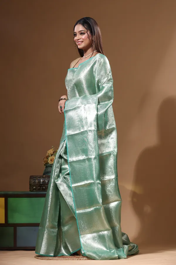 GREEN_KAANJIVARAM_SILK_Saree_with_Blouse_Piece