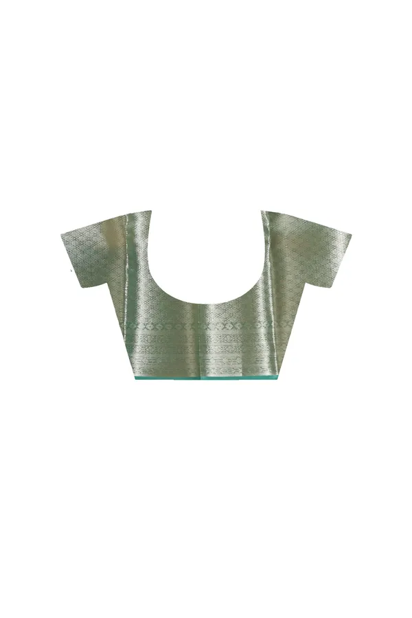 GREEN_KAANJIVARAM_SILK_Saree_with_Blouse_Piece