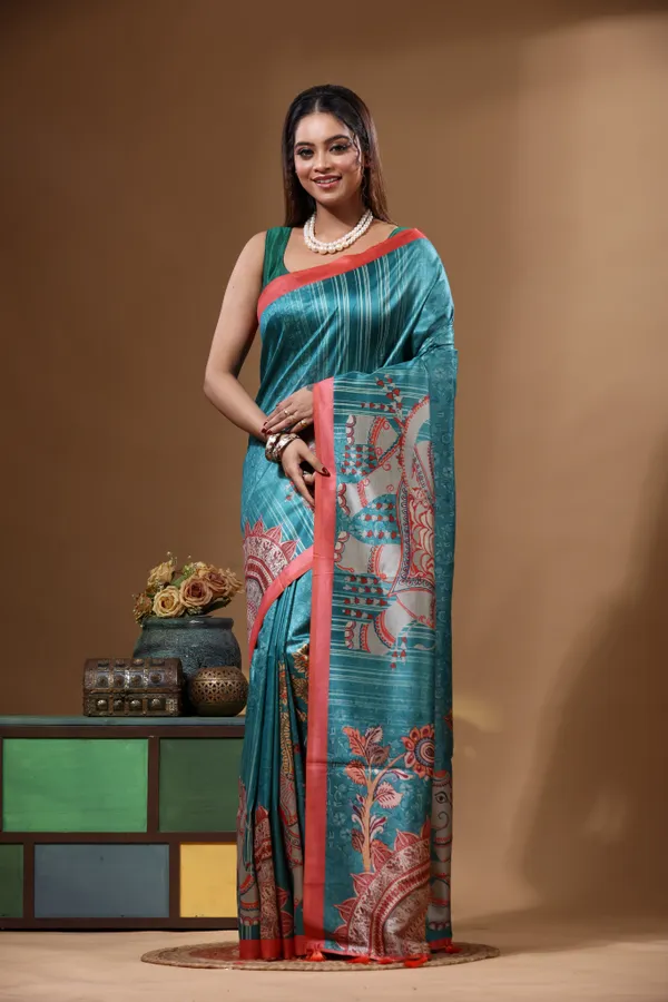 MULTICOLOUR_SEMI_-_TUSSAR_with_DIGITAL_PRINT_Saree_with_Blouse_Piece