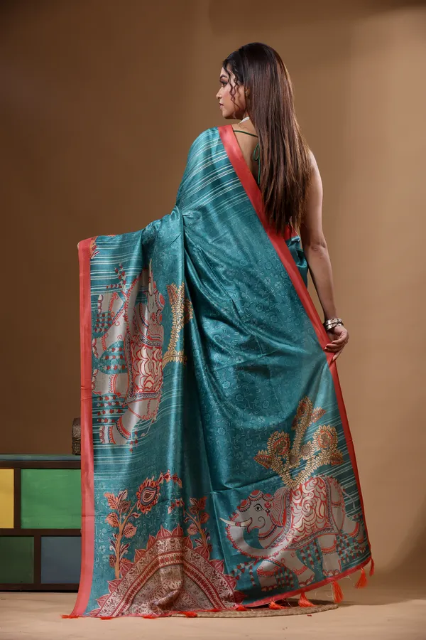 MULTICOLOUR_SEMI_-_TUSSAR_with_DIGITAL_PRINT_Saree_with_Blouse_Piece