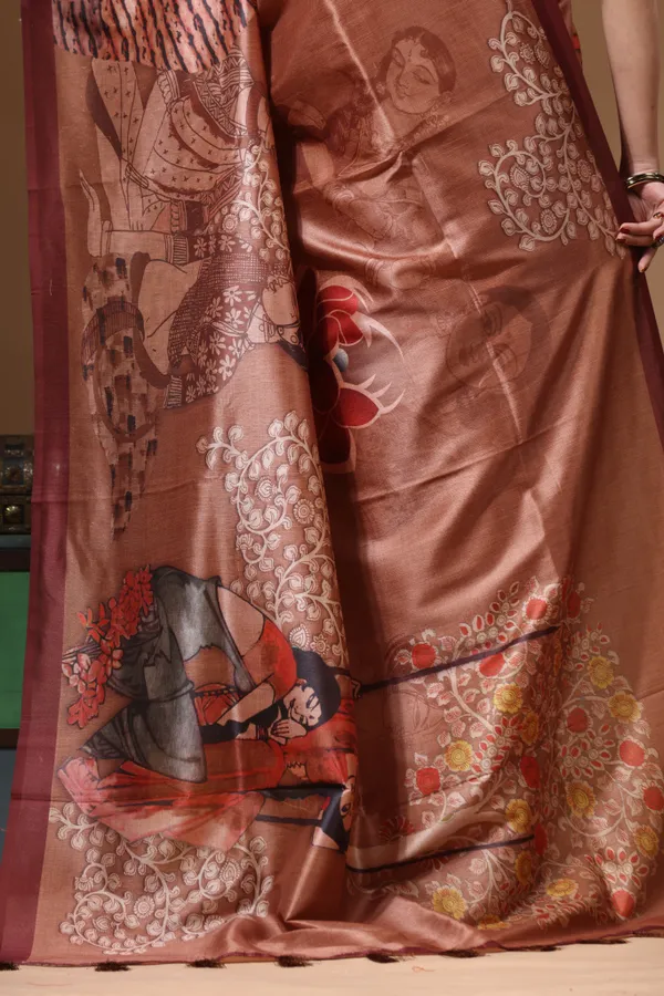 MULTICOLOUR_SEMI_-_TUSSAR_with_DIGITAL_PRINT_Saree_with_Blouse_Piece