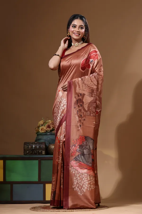 MULTICOLOUR_SEMI_-_TUSSAR_with_DIGITAL_PRINT_Saree_with_Blouse_Piece
