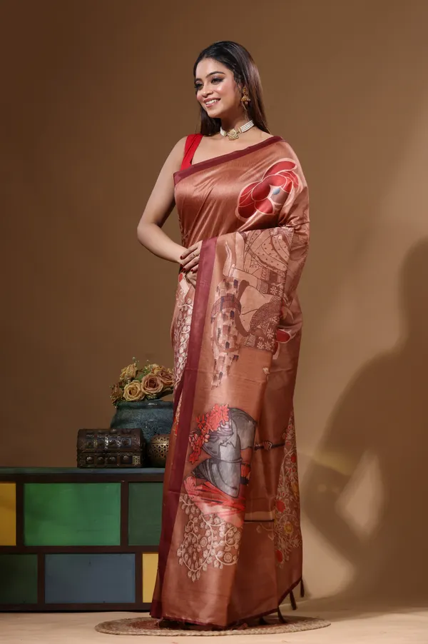 MULTICOLOUR_SEMI_-_TUSSAR_with_DIGITAL_PRINT_Saree_with_Blouse_Piece