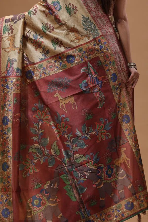 MULTICOLOUR_SEMI_-_TUSSAR_with_DIGITAL_PRINT_Saree_with_Blouse_Piece