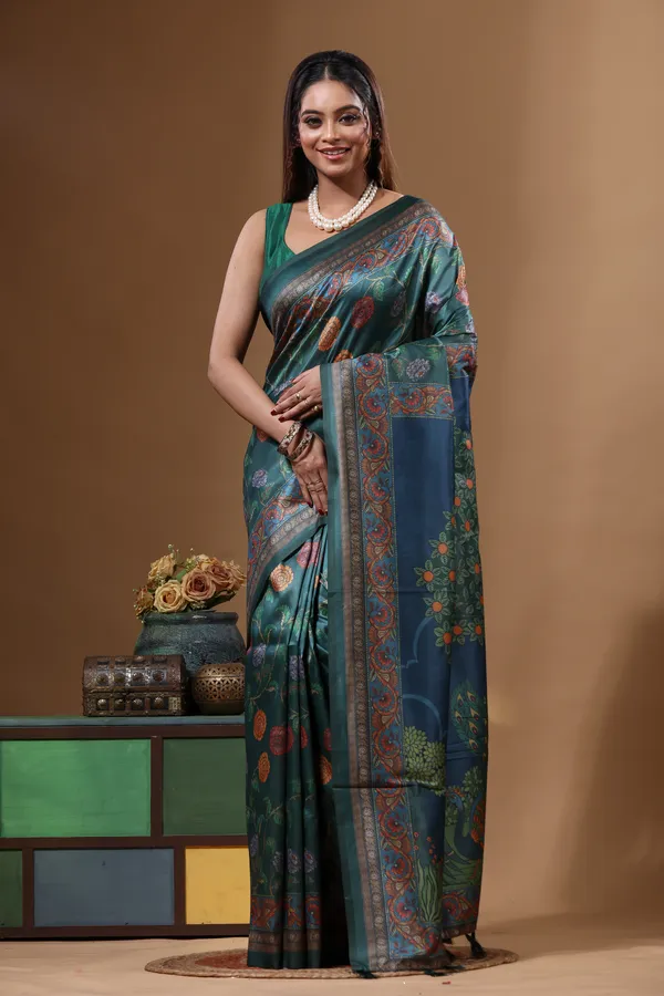 MULTICOLOUR_SEMI_-_TUSSAR_with_DIGITAL_PRINT_Saree_with_Blouse_Piece