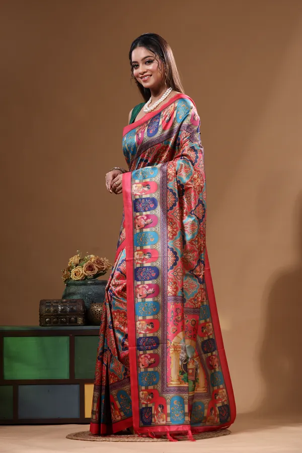 MULTICOLOUR_SEMI_-_TUSSAR_with_DIGITAL_PRINT_Saree_with_Blouse_Piece