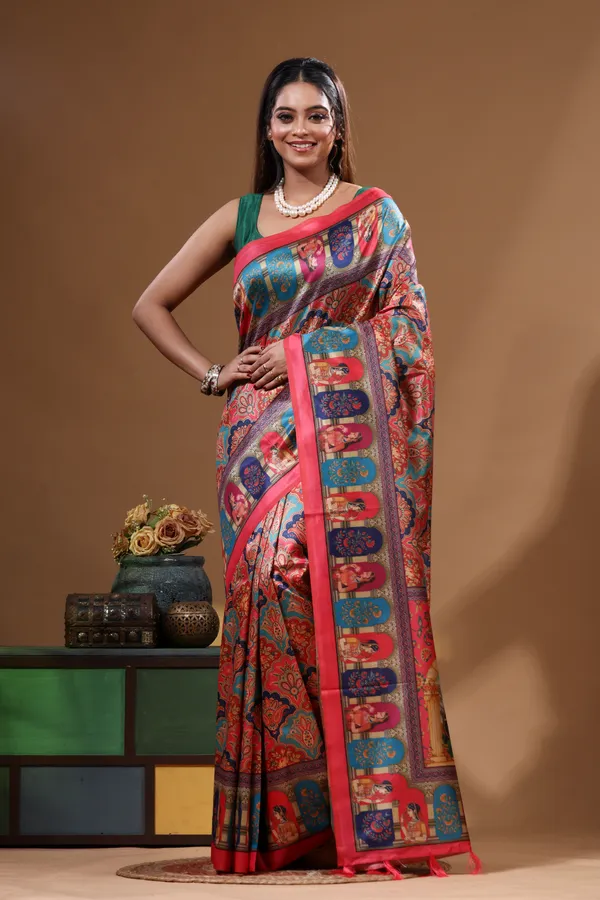 MULTICOLOUR_SEMI_-_TUSSAR_with_DIGITAL_PRINT_Saree_with_Blouse_Piece