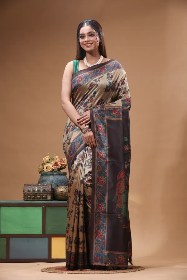 MULTICOLOUR_SEMI_-_TUSSAR_with_DIGITAL_PRINT_Saree_with_Blouse_Piece